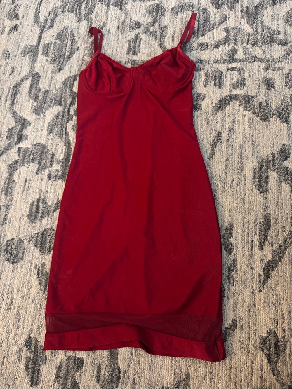 Red Slip Dress with Adjustable Straps